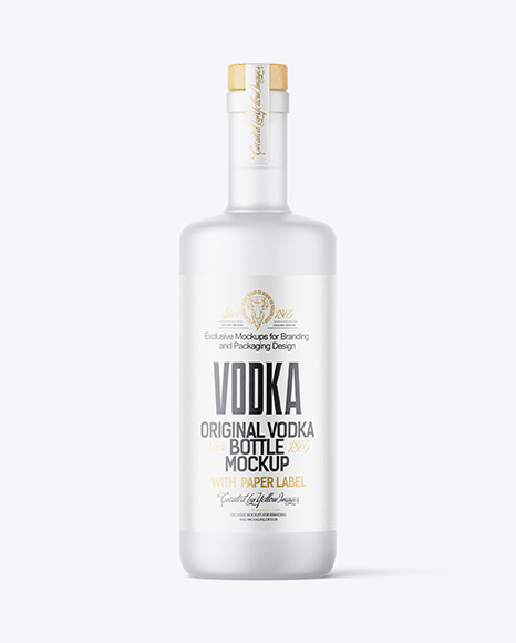 Frosted Glass Vodka Bottle Mockup