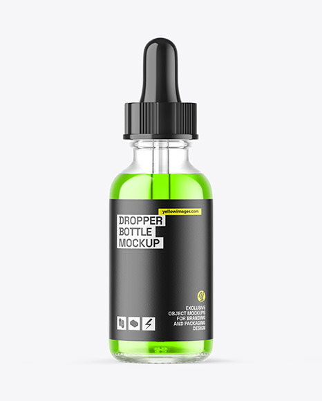 Clear Glass Dropper Bottle Mockup