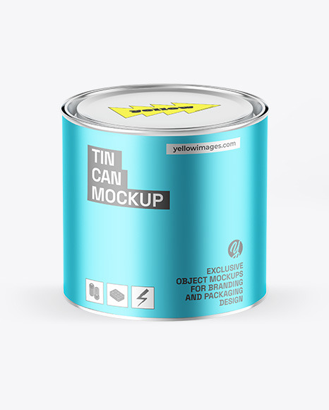 Matte Metallic Tin Can Mockup