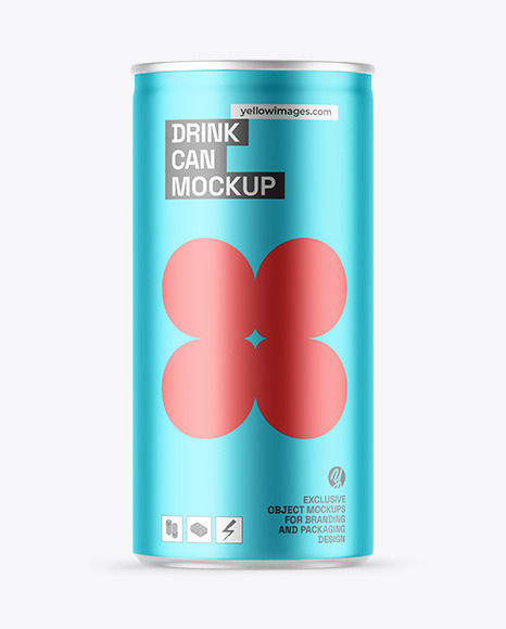 Matte Metallic Drink Can Mockup