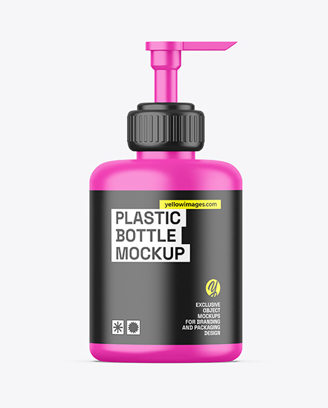 Matte Plastic Bottle w/ Pump Mockup