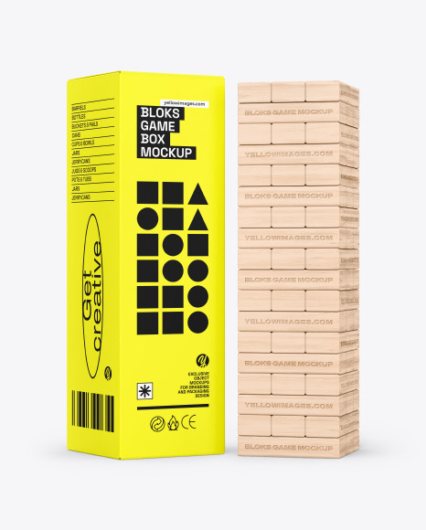Blocks Game with Box Mockup