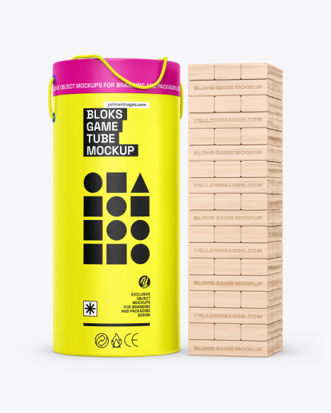 Blocks Game with Tube Mockup