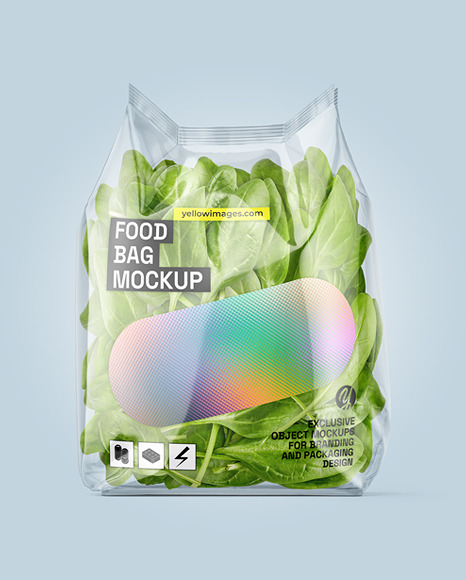 Clear transparent plastic bag mockup Royalty Free Vector