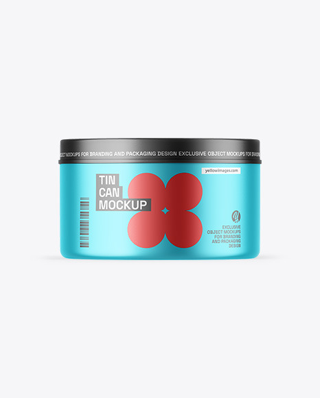 Matte Metallic Tin Can Mockup
