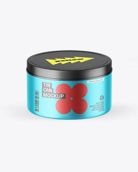 Matte Metallic Tin Can Mockup