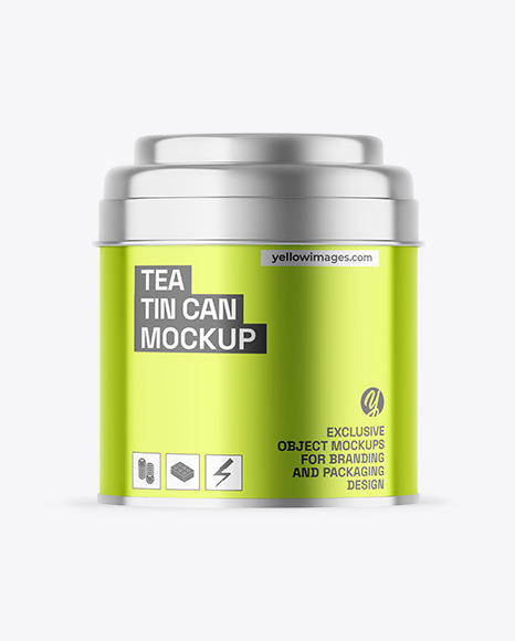 Metallic Tea Tin Can Mockup