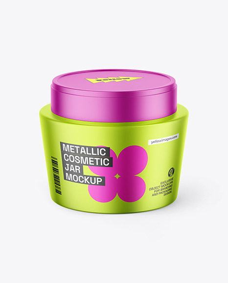 Metallic Cosmetic Jar Mockup