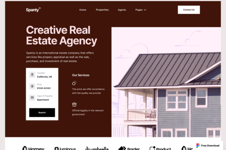 Real Estate Website Landing Page - UI Kit