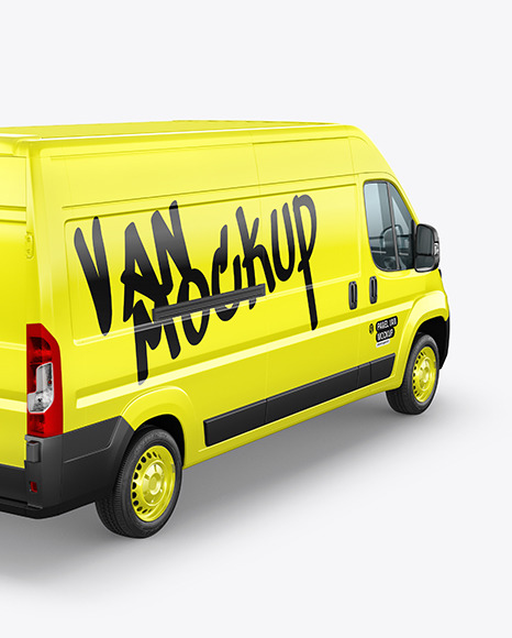 Panel Van Mockup - Back Half Side View