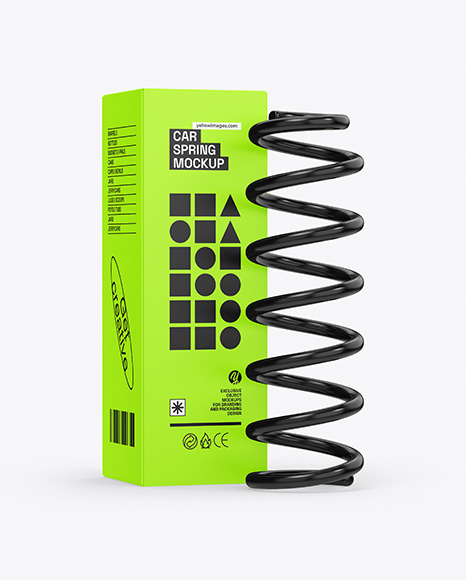 Box With Car Spring Mockup
