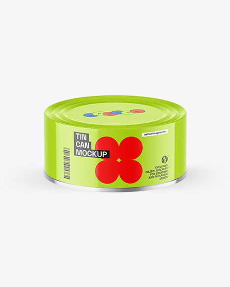 Glossy Tin Can Mockup