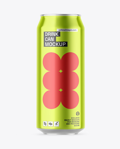Metallic Drink Can Mockup
