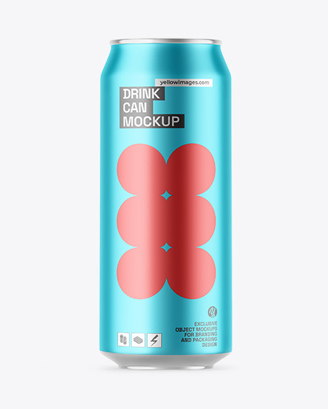 Matte Metallic Drink Can Mockup