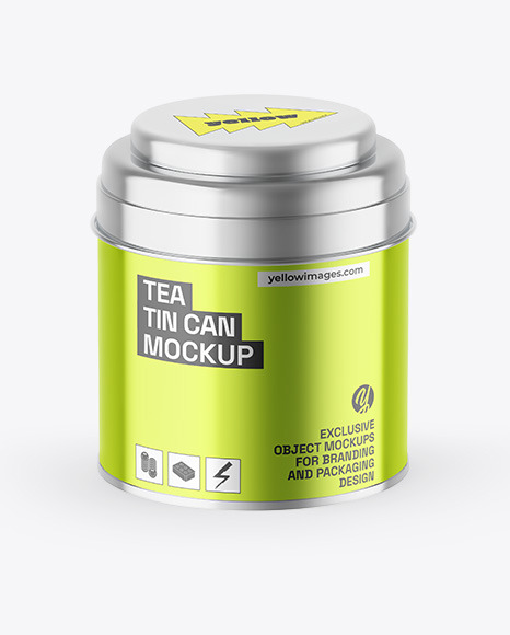 Metallic Tea Tin Can Mockup