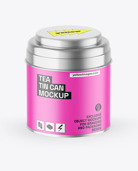 Matte Tea Tin Can Mockup