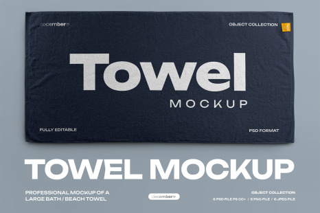 6 Mockup of a Large Bath / Beach Towel