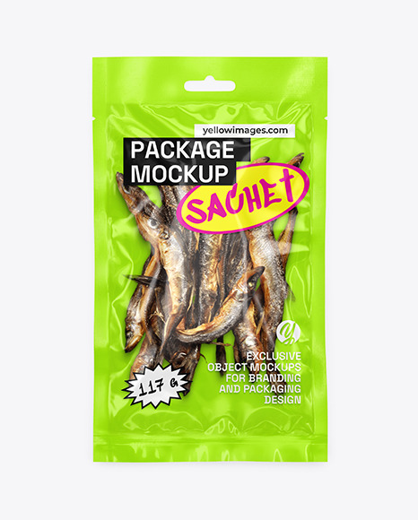 Package with Dried Fish Mockup