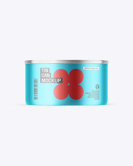 Matte Metallic Tin Can Mockup