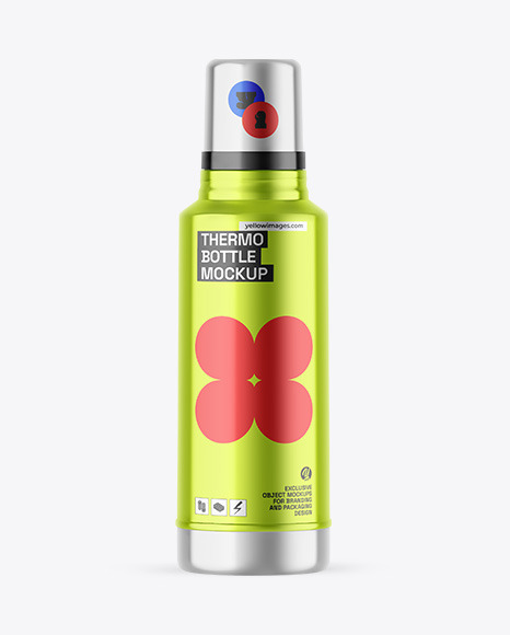 Metallic Thermo Bottle Mockup