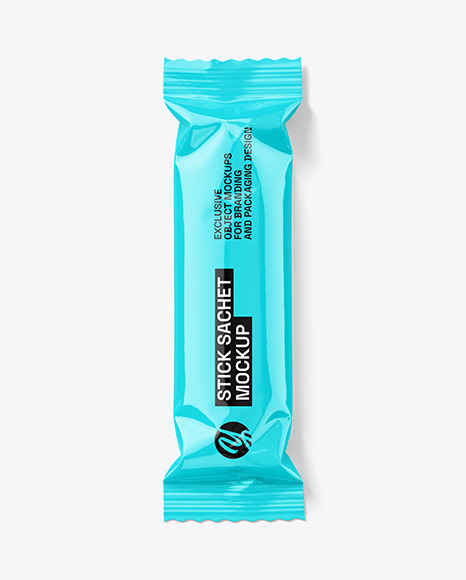 Glossy Stick Sachet Mockup