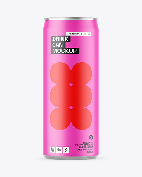 Matte Drink Can Mockup