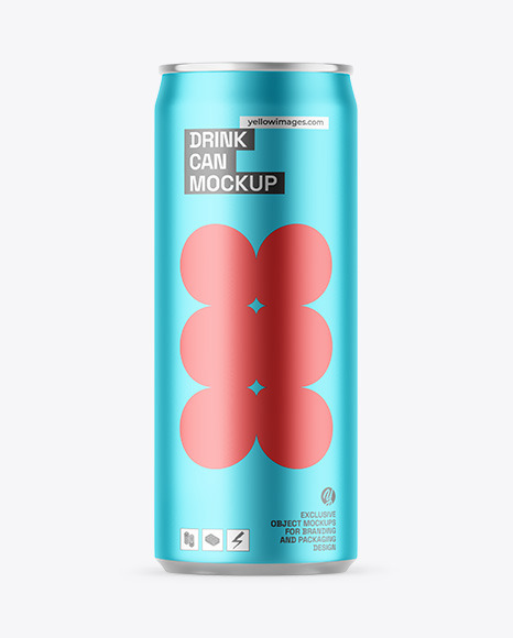 Matte Metallic Drink Can Mockup