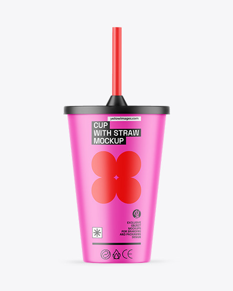 Realistic Mockup of a Soda Cup with or without Straw (FREE