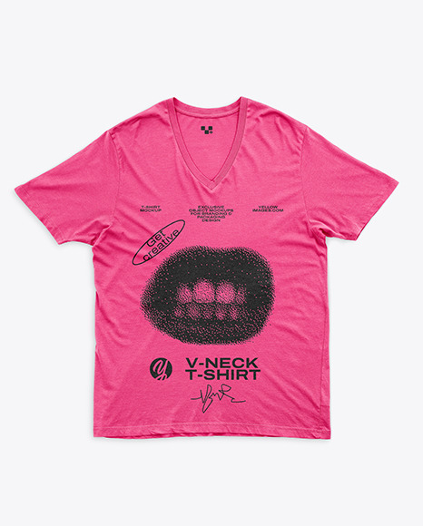 T-Shirt with V-Neck Mockup