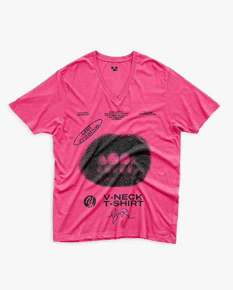 T-Shirt with V-Neck Mockup