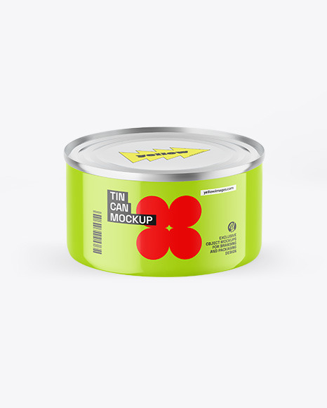 Glossy Tin Can Mockup