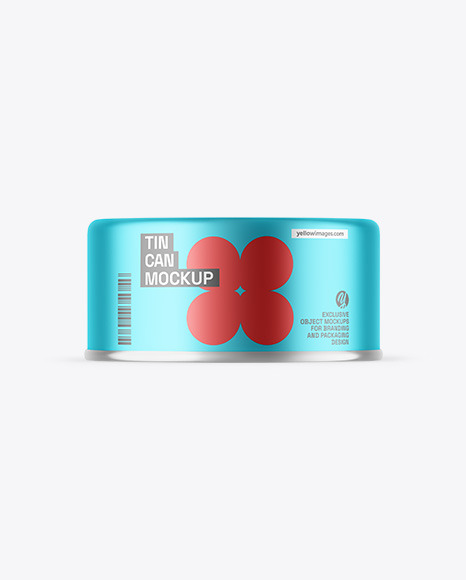 Matte Metallic Tin Can Mockup