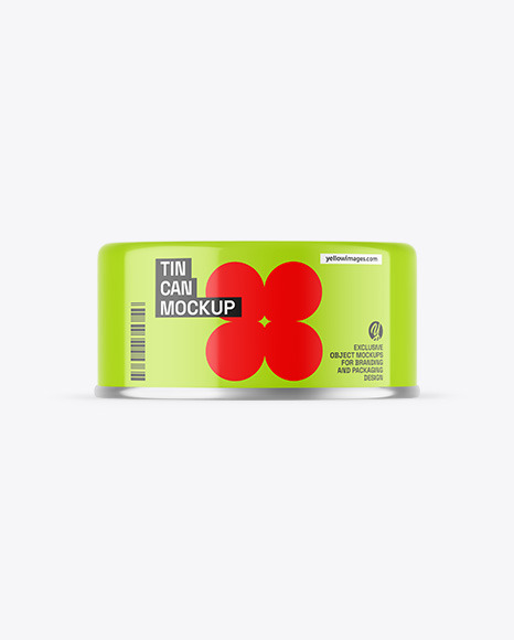 Glossy Tin Can Mockup