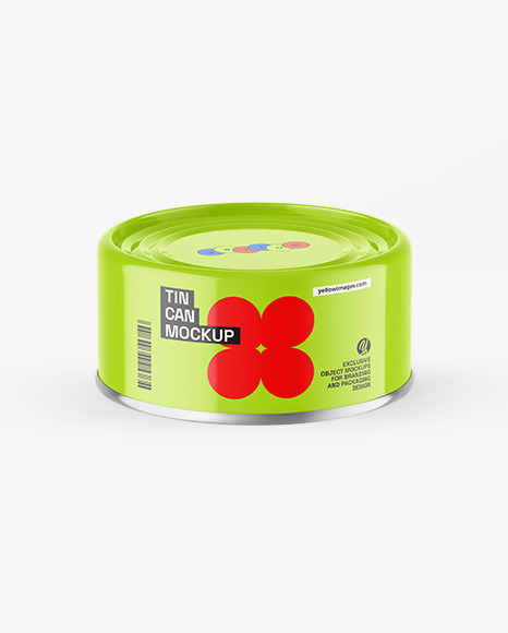 Glossy Tin Can Mockup