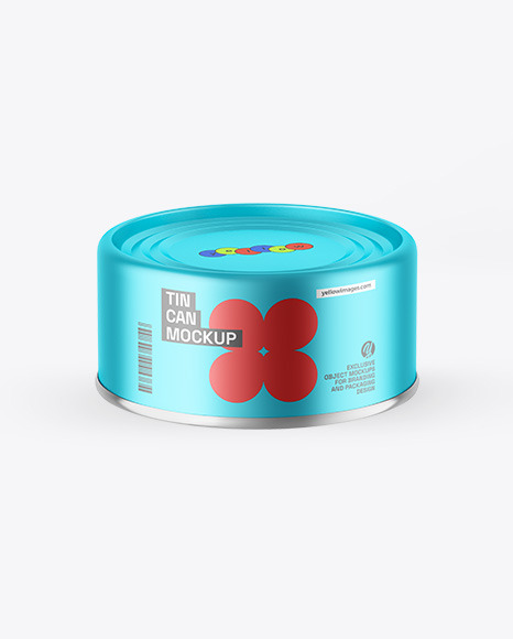 Matte Metallic Tin Can Mockup