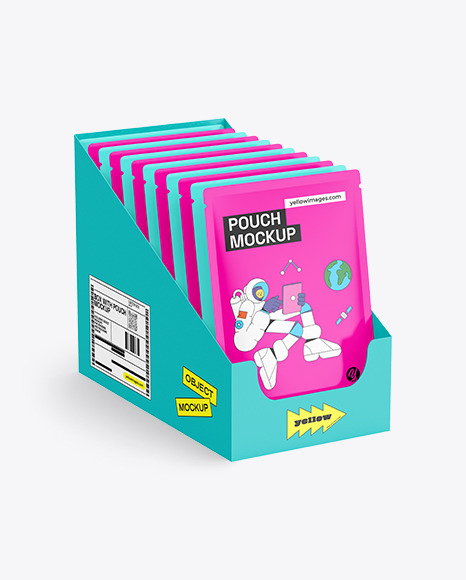 Carton Box With Pouches Mockup