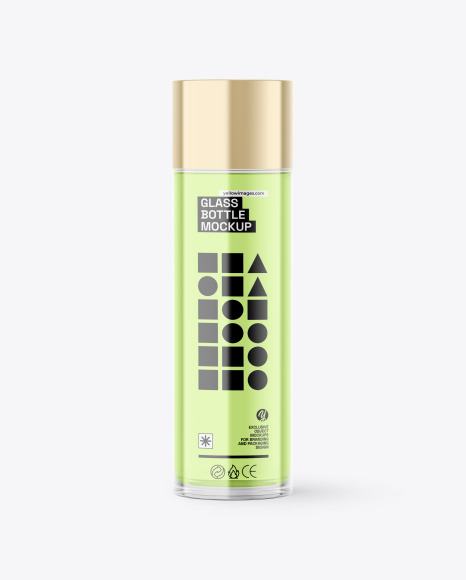 Clear Glass Cosmetic Bottle Mockup