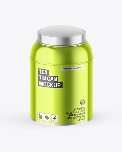 Metallic Tea Tin Can Mockup