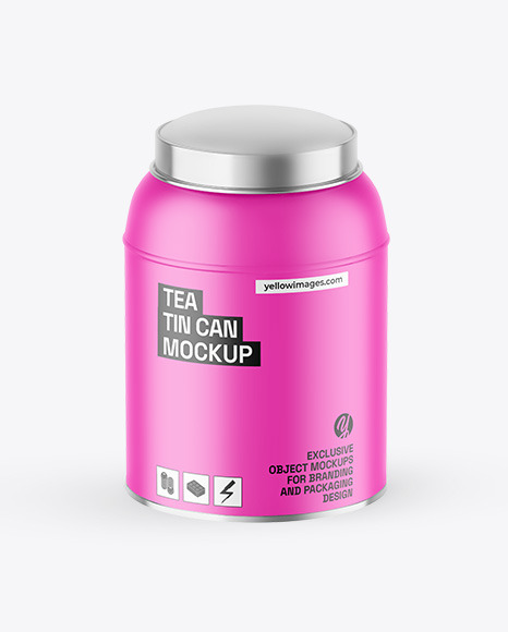 Matte Tea Tin Can Mockup