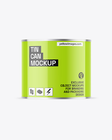 Glossy Tin Can Mockup