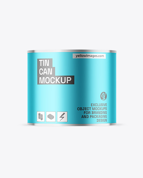 Matte Metallic Tin Can Mockup