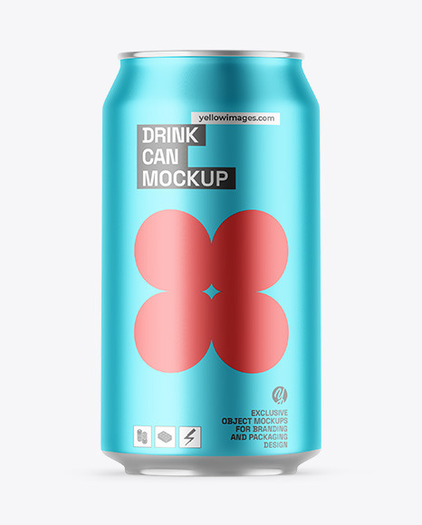 Matte Metallic Drink Can Mockup