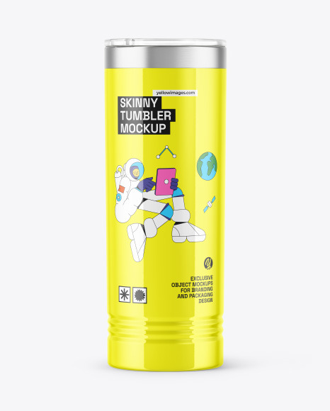 Glossy 22oz Skinny Tumbler Mockup