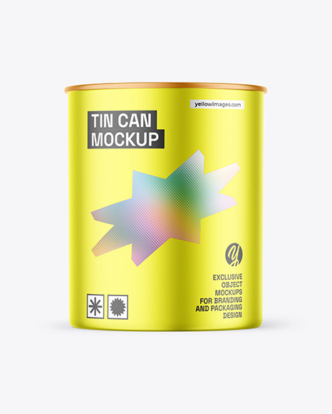 Metallic Tin Can Mockup