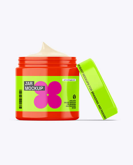 Glossy Cosmetic Jar Mockup
