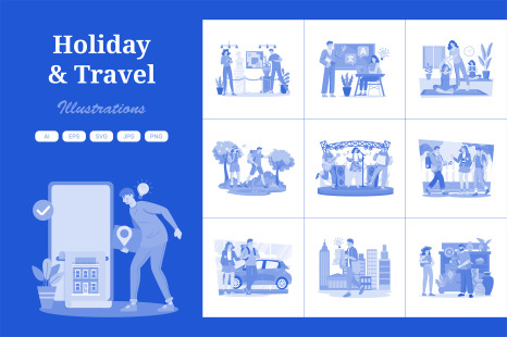 M728_Holiday &amp; Travel Illustration Pack