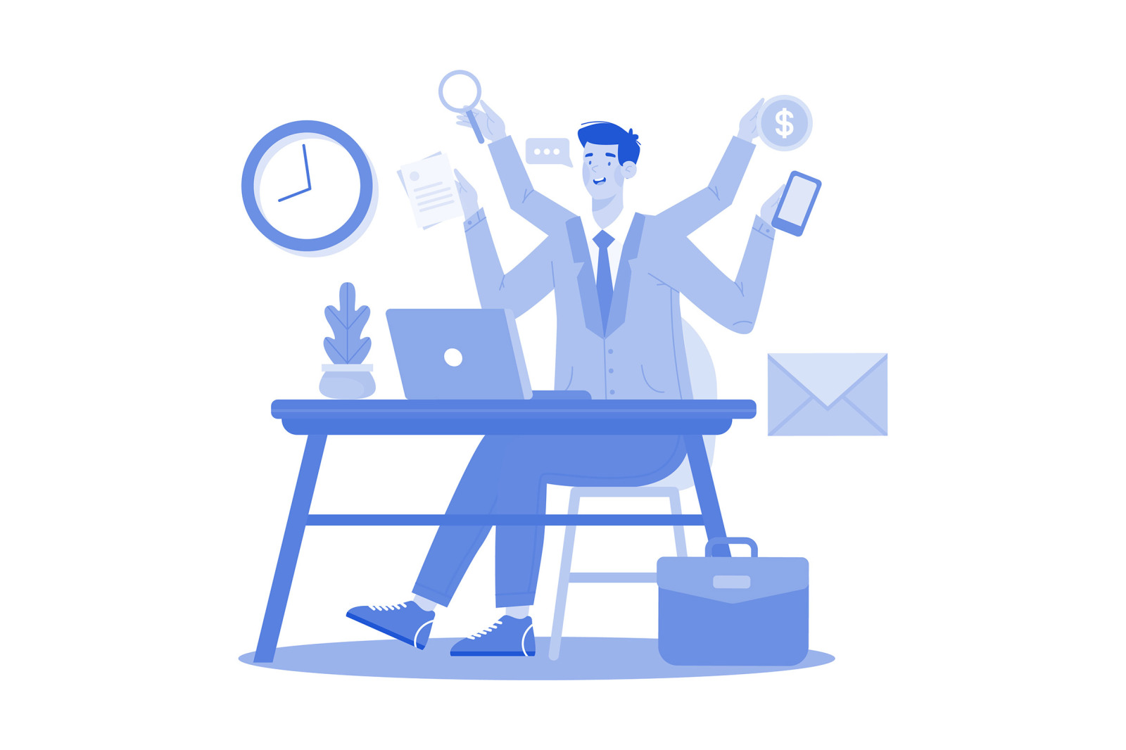 M729_ Multitasking Concept Illustration Pack M729_ Multitasking Concept Illustration Pack