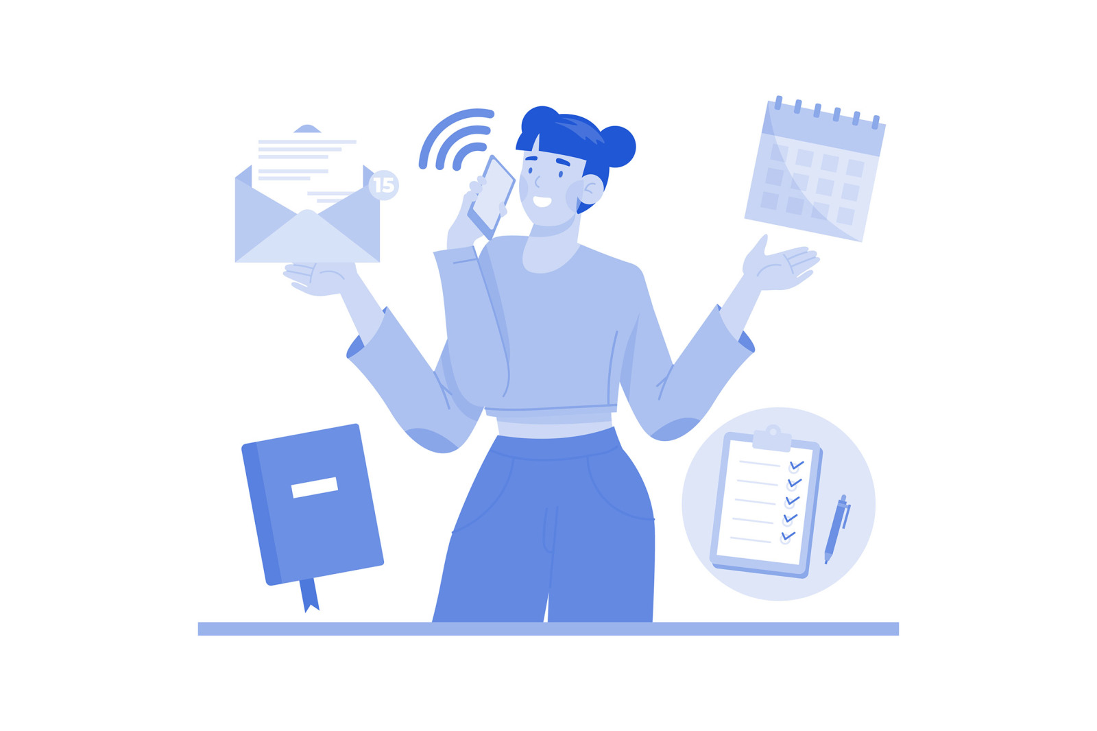 M729_ Multitasking Concept Illustration Pack M729_ Multitasking Concept Illustration Pack