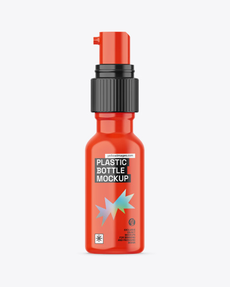Glossy Cosmetic Bottle w/ Pump Mockup