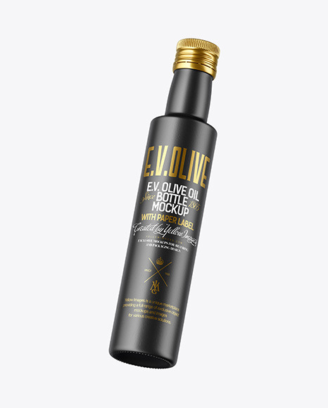 Ceramic Bottle With Paper Label Mockup